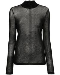 Helmut Lang - Sheer Turtleneck Long-Sleeve T-Shirt - Lyst