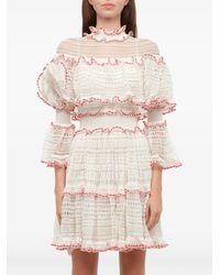 McQueen - Robe Courte À Volants - Lyst