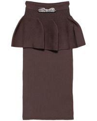 Genny - Bow-Embellished Peplum Midi Skirt - Lyst