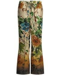 Samantha Sung - Floral-Print Silk Trousers - Lyst