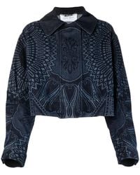 Alberta Ferretti - Denim Cropped Jacket - Lyst