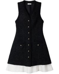 Sandro - Vestido Corto Con Dobladillo Plisado Y Efecto De Tweed - Lyst