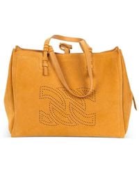 Casadei - Perforated-Logo Suede Tote Bag - Lyst