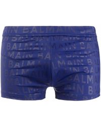 Balmain Shorts mit Logo-Print - Blau