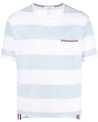 Thom Browne - T-shirt rayé à poche tricolore - Lyst