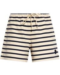 Moncler - Gestreepte Gebreide Shorts - Lyst