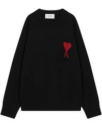 Ami Paris - Trui Met Ronde Hals En Logo - Lyst