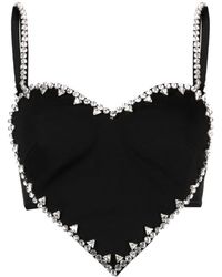 Area - Heart-motif Crystal-embellished Top - Lyst