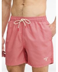 Barbour - Shell Geometric-Print Drawstring Swim Shorts - Lyst