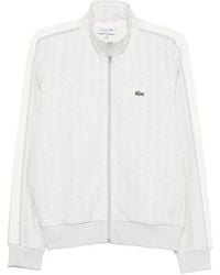 Lacoste - Monogram-Pattern Zip-Up Sweatshirt - Lyst