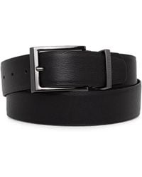 Trussardi - Logo-Engraved Leather Buckle Belt - Lyst