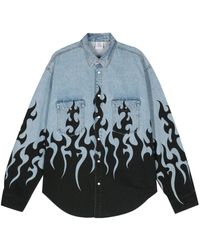 Vetements - Camisa vaquera con llamas estampadas - Lyst