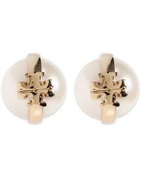 Tory Burch - Ohrringe Mit Perlen-Logo - Lyst