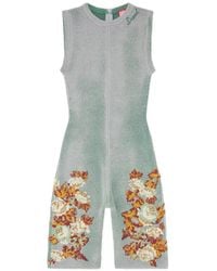 DIESEL - Combishort Côtelé En Jacquard À Fleurs - Lyst