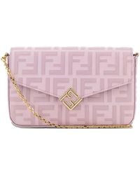 Fendi - Ff Diamonds Anemone Leather Wallet On Chain - Lyst