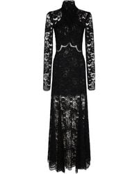 Rabanne - Long-Sleeves Lace Maxi Dress - Lyst