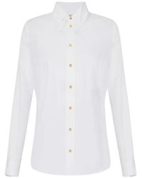 Elisabetta Franchi - Logo-Embroidered Double-Collar Shirt - Lyst
