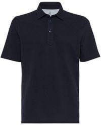 Brunello Cucinelli - Button-fastening Linen Polo Shirt - Lyst