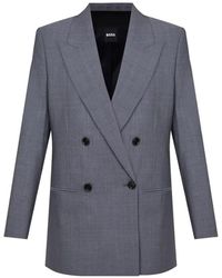 BOSS - Double-Breasted Wool Jacket - Lyst