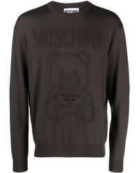 Moschino - Teddy Bear-motif Virgin-wool Sweatshirt - Lyst
