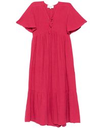 Ba&sh - Vestido midi con detalle de cordones - Lyst