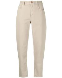 Brunello Cucinelli - Buttoned Cropped Trousers - Lyst