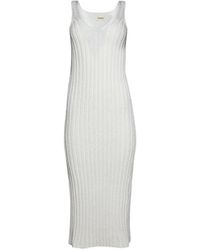 KHAITE - Val Ribbed-Knit Midi Dress - Lyst