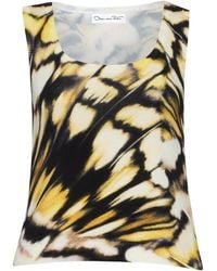 Oscar de la Renta - Butterfly-Print Tank Top - Lyst