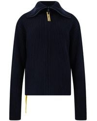 Fendi - Ribbed-Knit Zip-Up Cardigan - Lyst