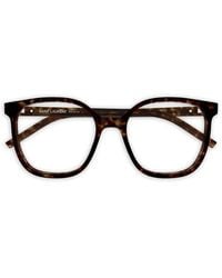 Saint Laurent - Tortoiseshell-Effect Square-Frame Glasses - Lyst