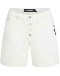 KARL LAGERFELD - Ikon Button-Fastening Shorts - Lyst
