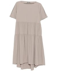 Herno - Vestido Midi A Capas Con Manga Corta - Lyst