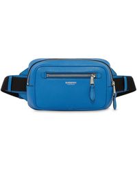 Burberry Bauchtasche aus genarbtem Leder - Blau