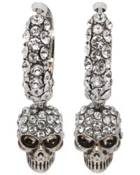 McQueen - Boucles D'Oreilles À Breloque Tête De Mort - Lyst