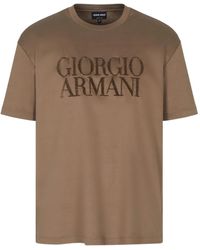Giorgio Armani - T-Shirt mit Rundhalsausschnitt - Lyst
