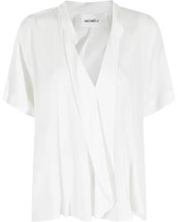 MEIMEIJ - Wrap-Design V-Neck Blouse - Lyst