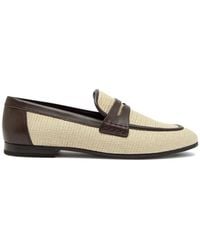 Brunello Cucinelli - Techno Raffia And Leather Loafers - Lyst