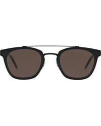 Saint Laurent - Double-Bridge Round Sunglasses - Lyst
