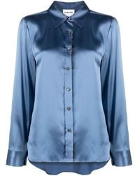 P.A.R.O.S.H. - Pointed-collar Long-sleeve Silk Shirt - Lyst