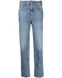 Brunello Cucinelli - High-Rise Straight-Leg Jeans - Lyst