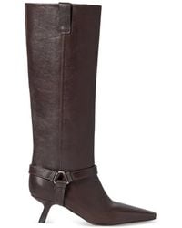 Brunello Cucinelli - Riding Leather City Boots With Shiny Loops - Lyst