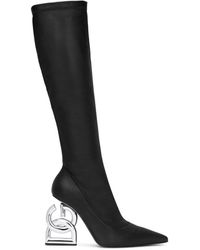 Dolce & Gabbana - Logo-heel Knee-high Boots - Lyst