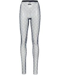 Marine Serre - Crescent-Moon-Print Mesh Tights - Lyst