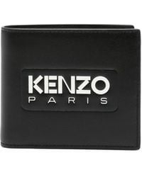 KENZO - Portefeuille en cuir à logo embossé - Lyst