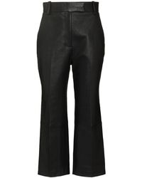 Khaite - Melie Cropped Leather Trousers - Lyst