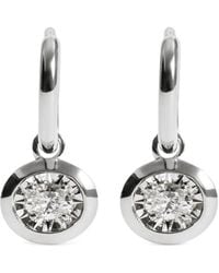Monica Vinader - Oval-Diamond Huggie Earrings - Lyst
