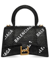 Balenciaga - Xs Hourglass Crystal-embellished Tote Bag - Lyst