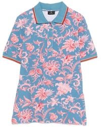 Etro - Polo À Fleurs - Lyst
