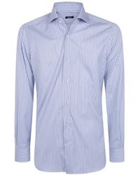 Barba Napoli - Vertical-Stripe Long-Sleeve Cotton Shirt - Lyst