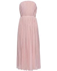 Magda Butrym - Pleated Strapless Midi Dress - Lyst